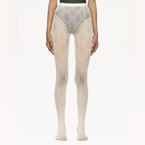 New GUCCI GG Supreme Monogram Tights in Ivory
Authentic- Rare Find!!
